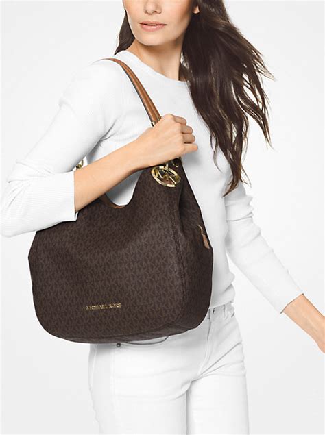 michael kors lillian medium signature shoulder bag|Lillie Large Logo Shoulder Bag .